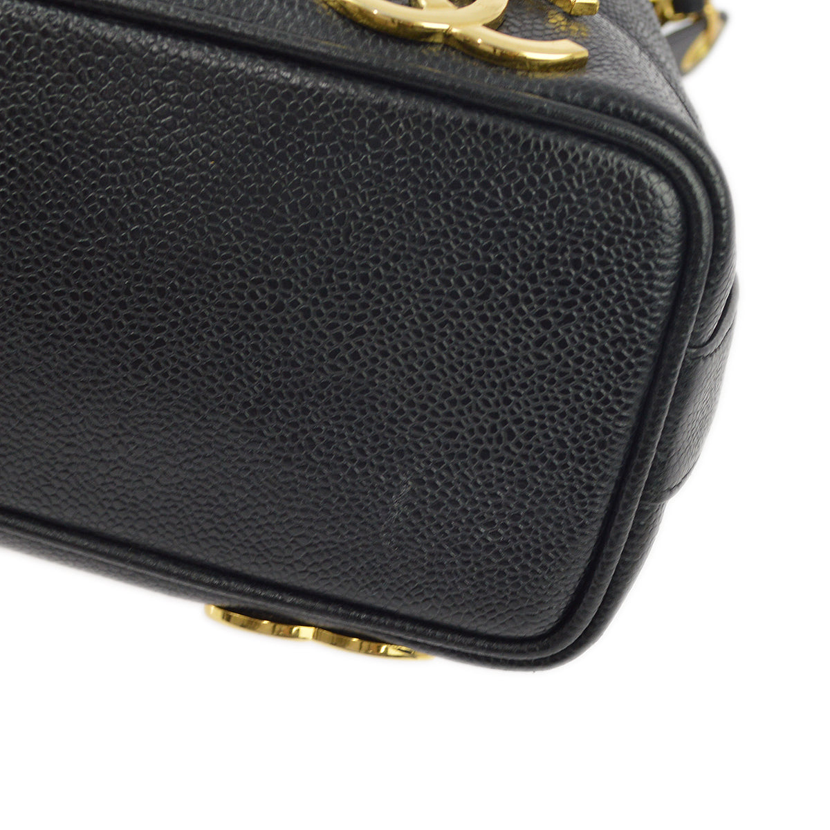 Chanel Black Caviar Triple CC Bucket Shoulder Bag