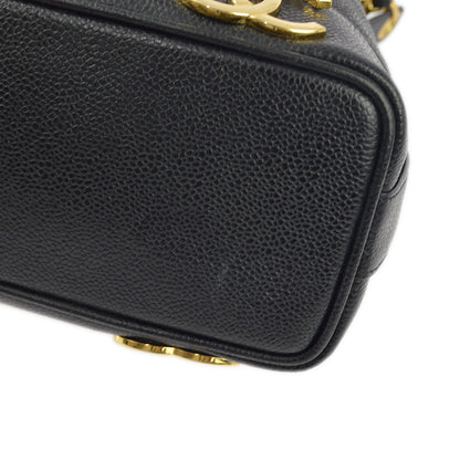 Chanel Black Caviar Triple CC Bucket Shoulder Bag