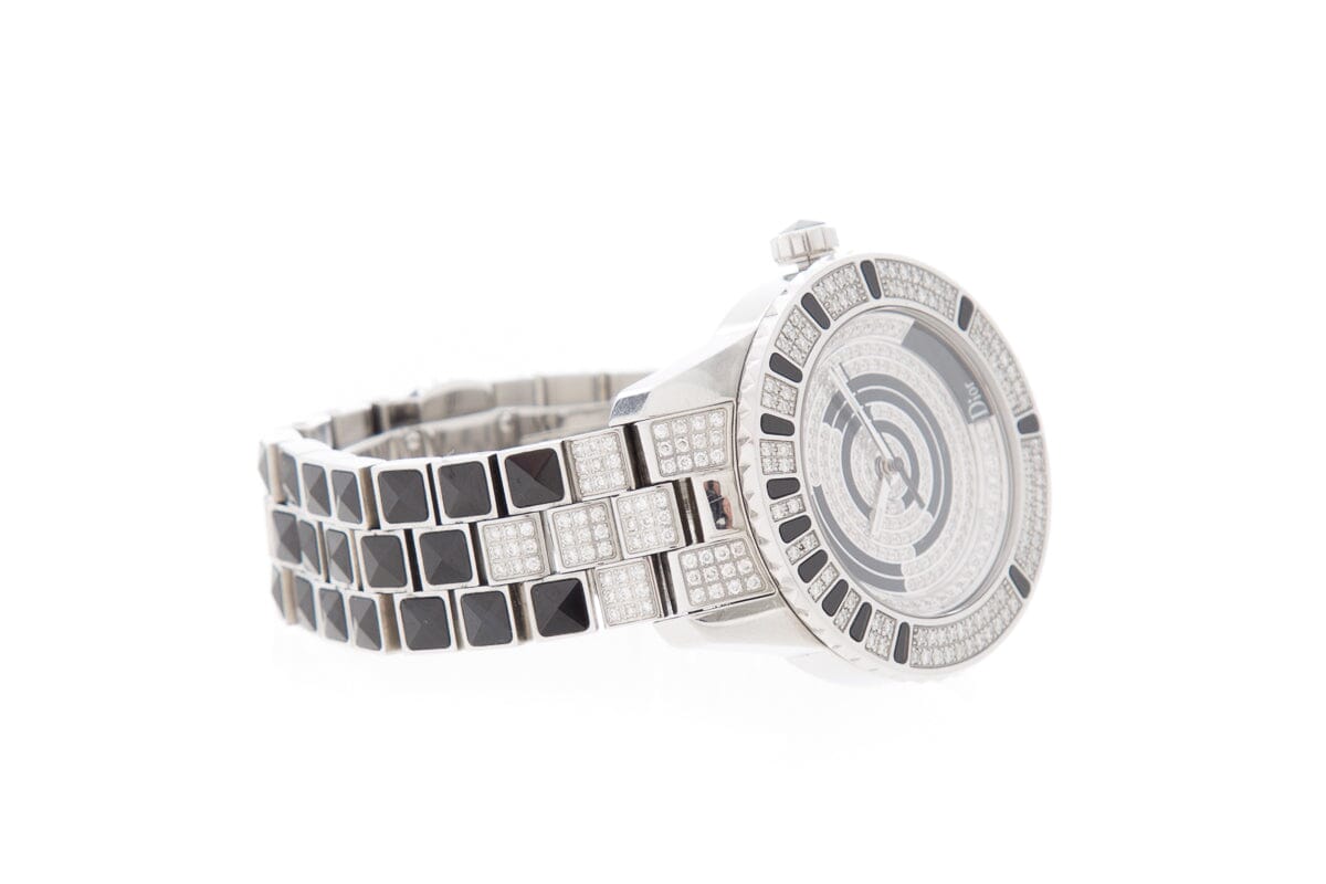 Dior Black & Silver Sapphire & Diamond Ladies Watch Set