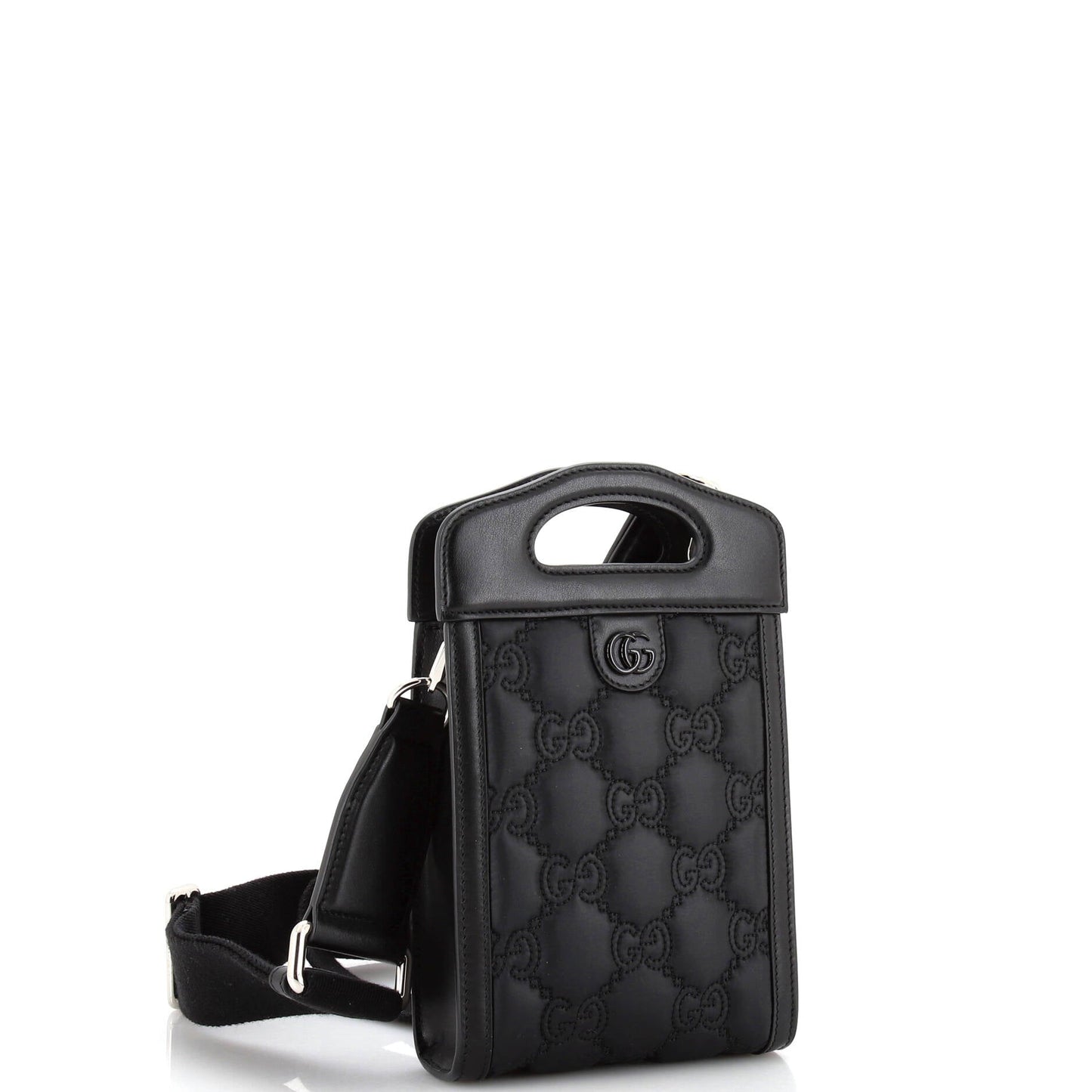 Top Handle Crossbody Bag GG Embossed Matelasse Nylon with Leather Mini