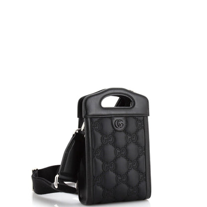 Top Handle Crossbody Bag GG Embossed Matelasse Nylon with Leather Mini