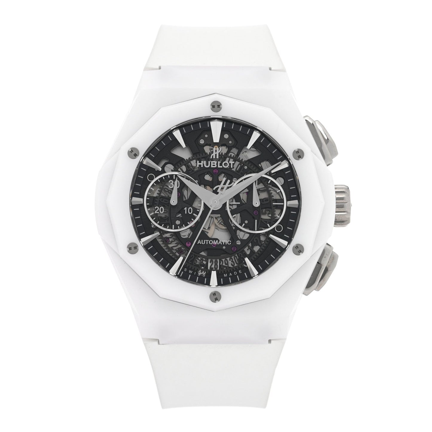 Ceramic Rubber 45mm Classic Fusion Aerofusion Chronograph Automatic Watch Black 525.HI.0170.RW.ORL21