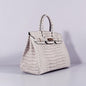 Luxury Hermes Birkin 35Cm Crocodile Leather Handbag Himalaya Gold