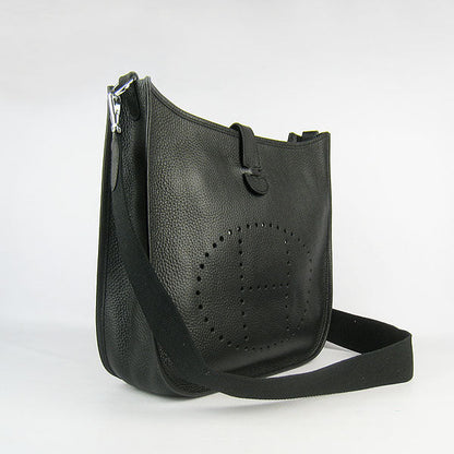 Luxury Hermes Evelyne I Handbag Black Silver
