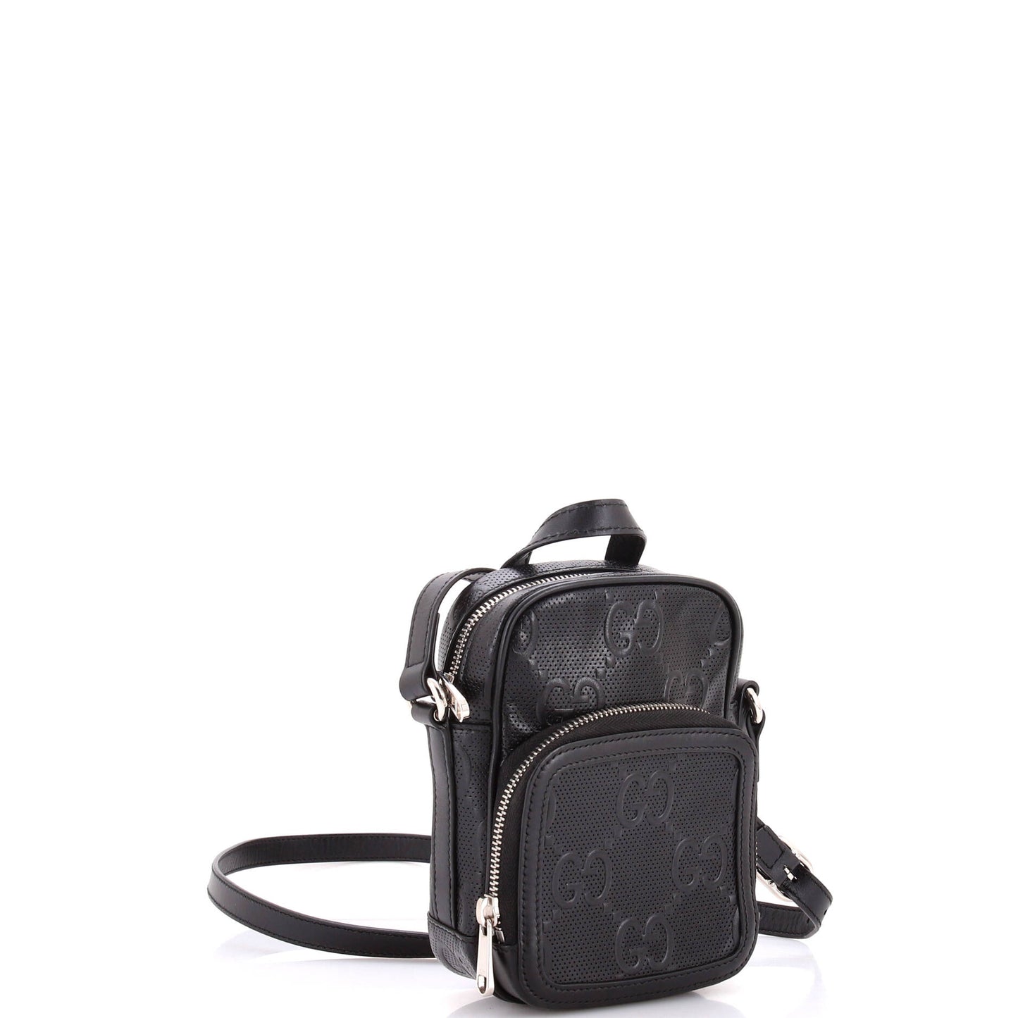Top Handle Crossbody Bag GG Embossed Perforated Leather Mini