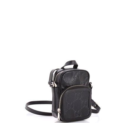 Top Handle Crossbody Bag GG Embossed Perforated Leather Mini