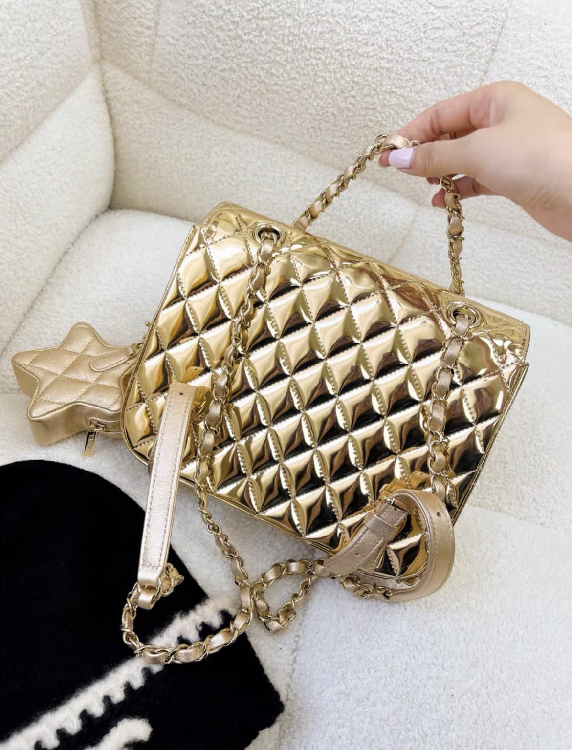 Chanel 24C Gold Mirror Star Backpack