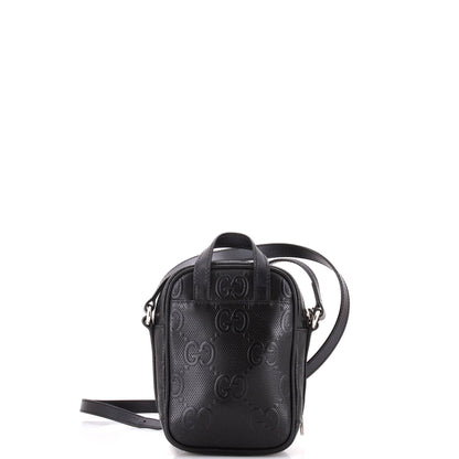 Top Handle Crossbody Bag GG Embossed Perforated Leather Mini