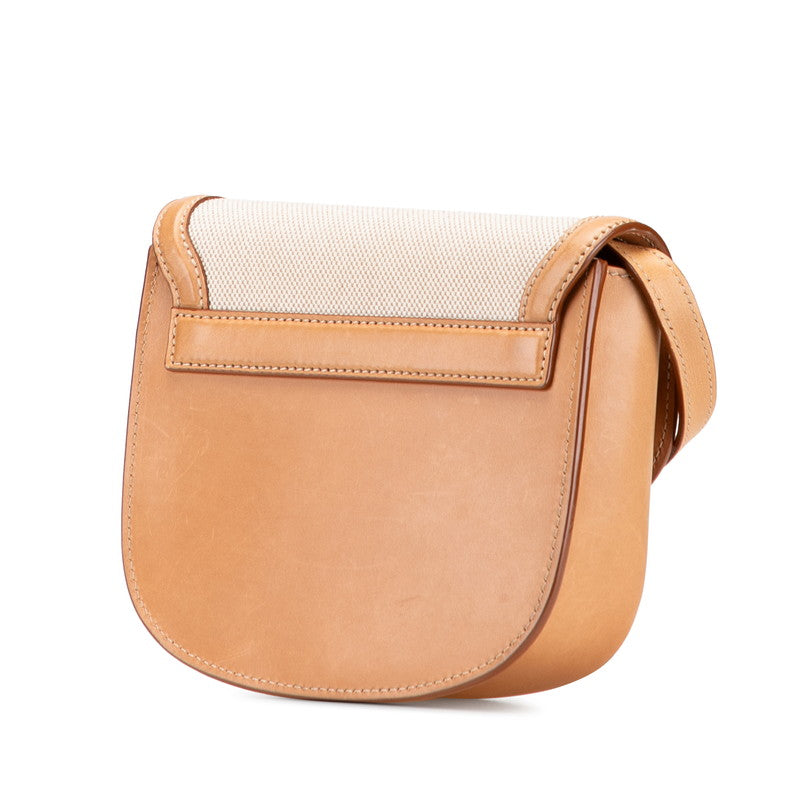 Saint Laurent Kaia Canvas Leather Shoulder Bag