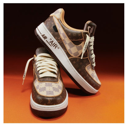 Nike Air Force 1 x Off x Louis Vuitton Brown Azur