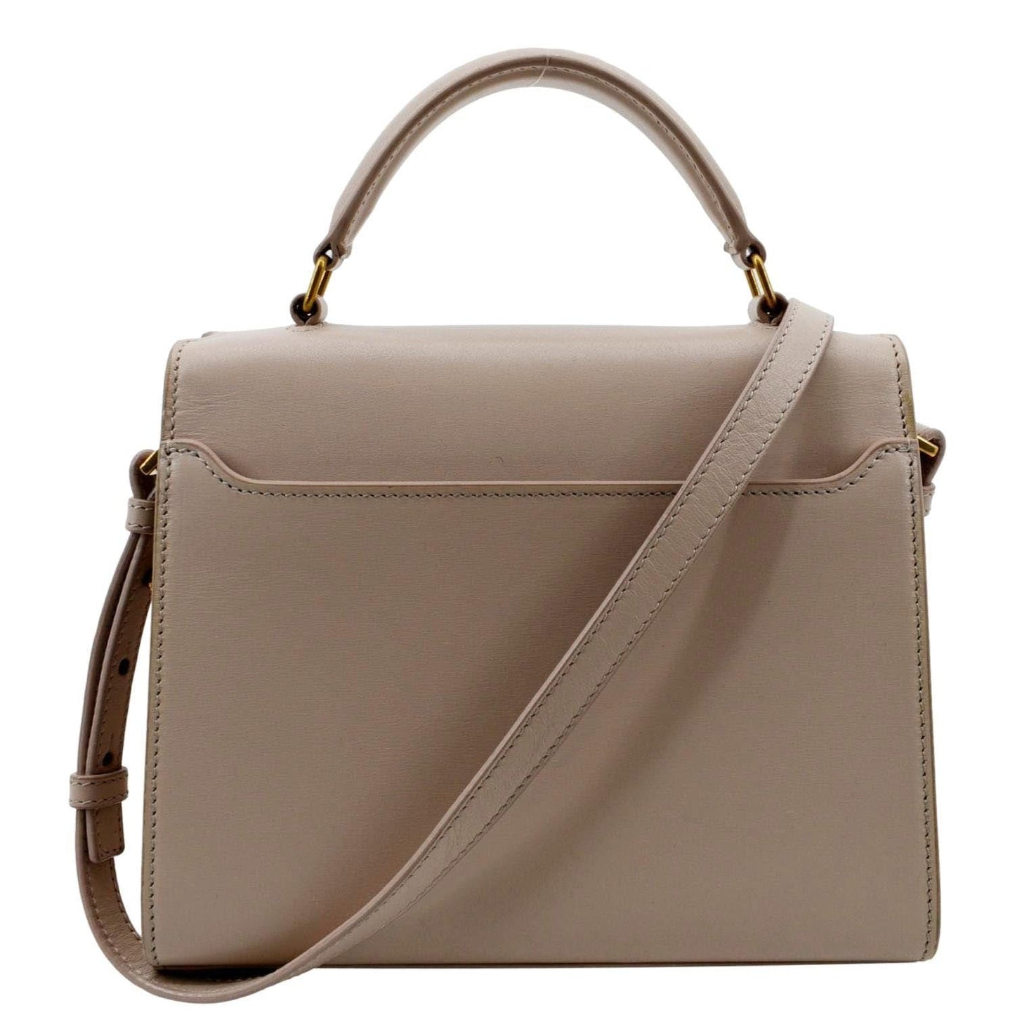 Saint Laurent Cassandra Leather Cream Shoulder Bag