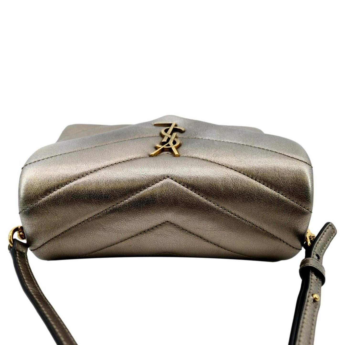 Saint Laurent Loulou Leather Gold Crossbody