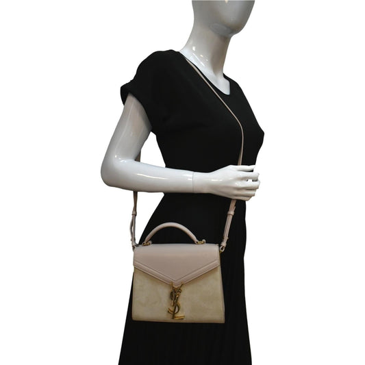 Saint Laurent Cassandra Leather Cream Shoulder Bag