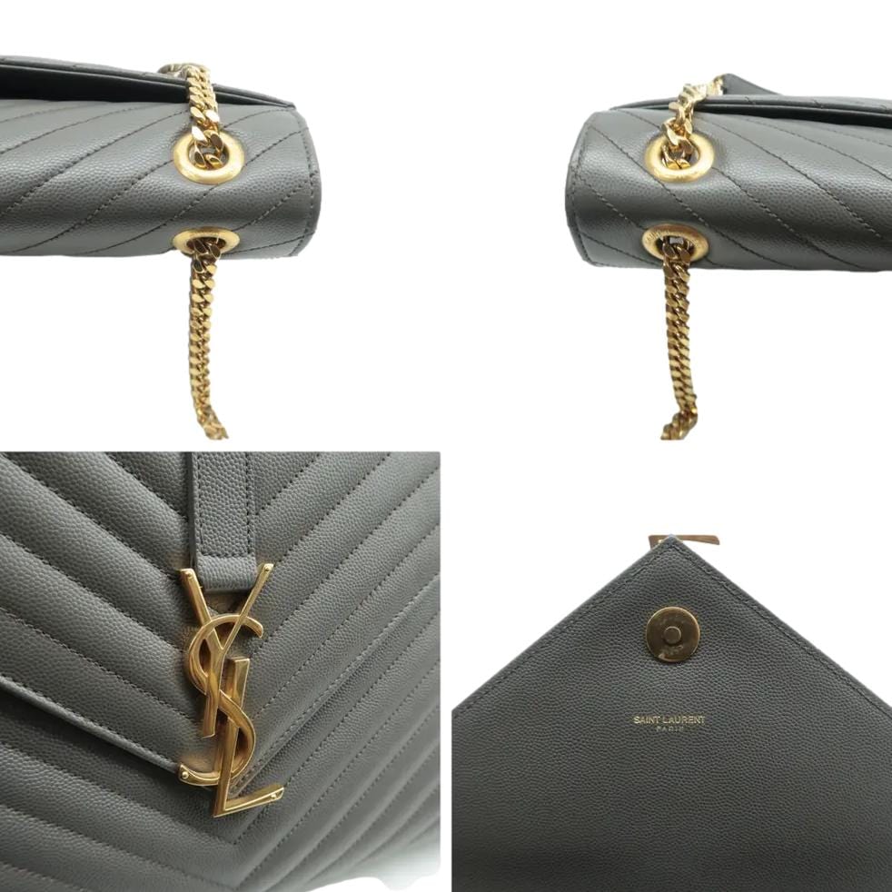 Saint Laurent Envelope Leather Red Shoulder Bag Style 13