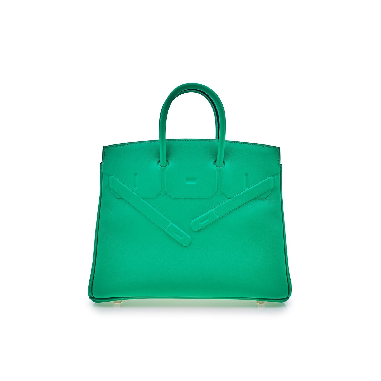 Luxury Hermes Birkin 25 Shadow Bag Menthe Swift Leather