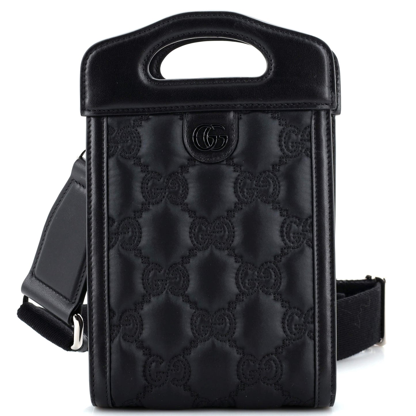 Top Handle Crossbody Bag GG Embossed Matelasse Nylon with Leather Mini