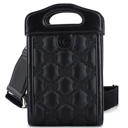 Top Handle Crossbody Bag GG Embossed Matelasse Nylon with Leather Mini