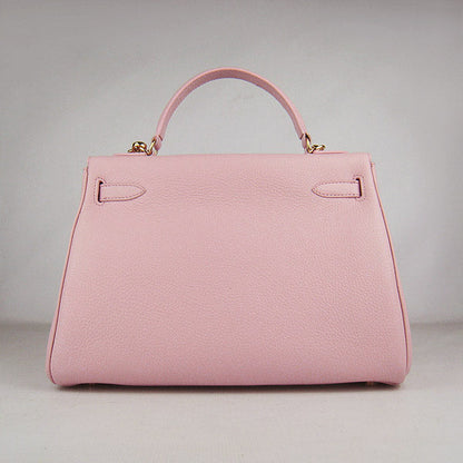 Luxury Hermes Kelly 32Cm Togo Leather Handbag 6108 Pink Golden