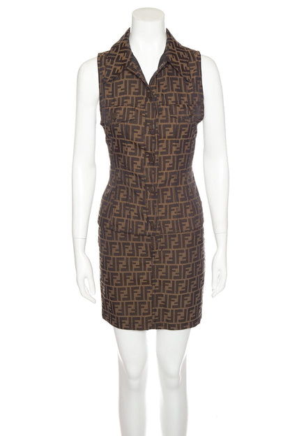 Fendi Brown Monogram Skirt Set SZ 34
