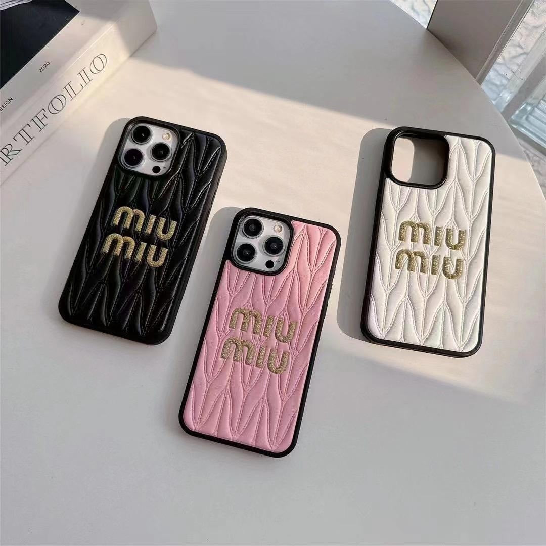 MM 3 Color Soft Leather Quilted iPhone Case