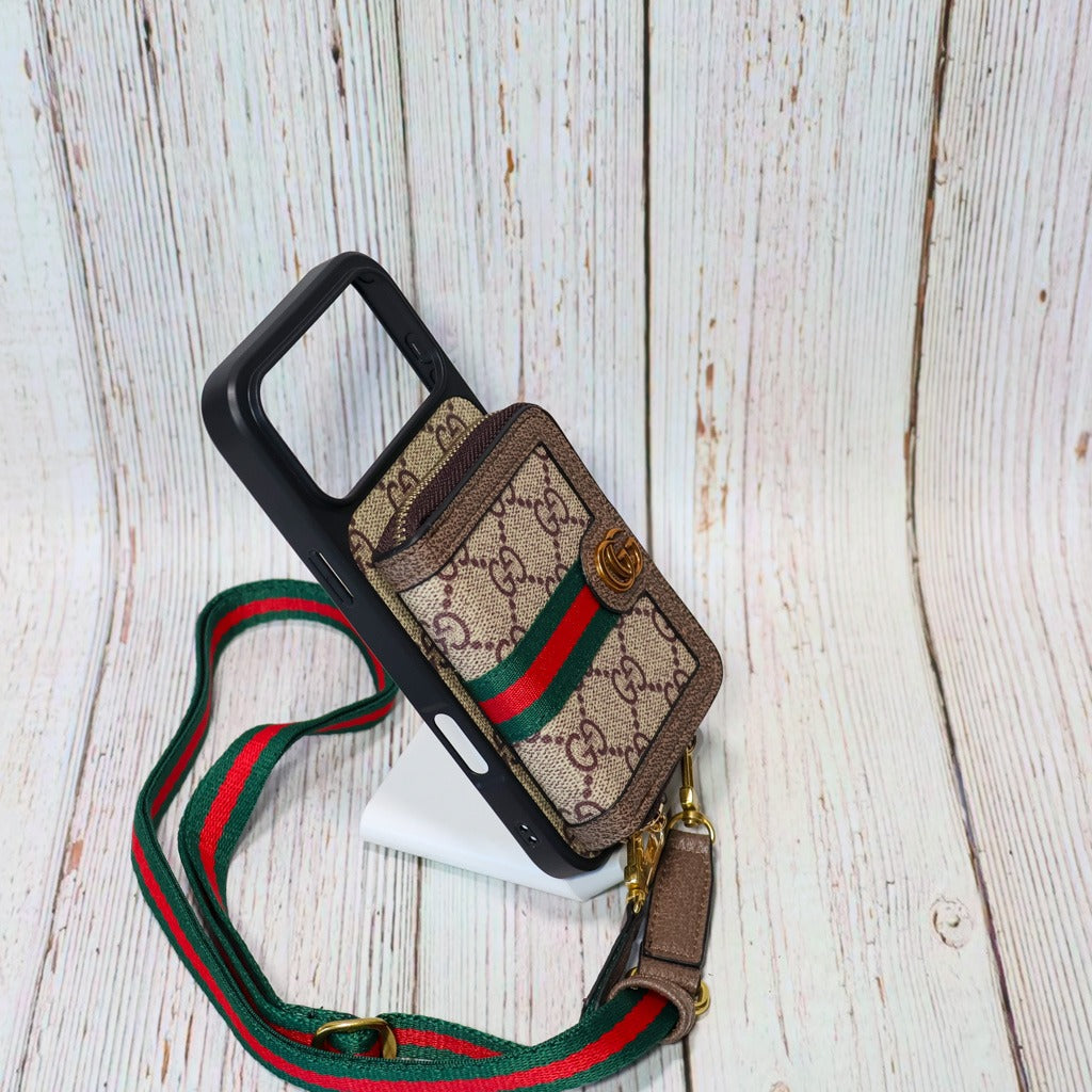 Designer Crossbody Zipped iPhone Case
