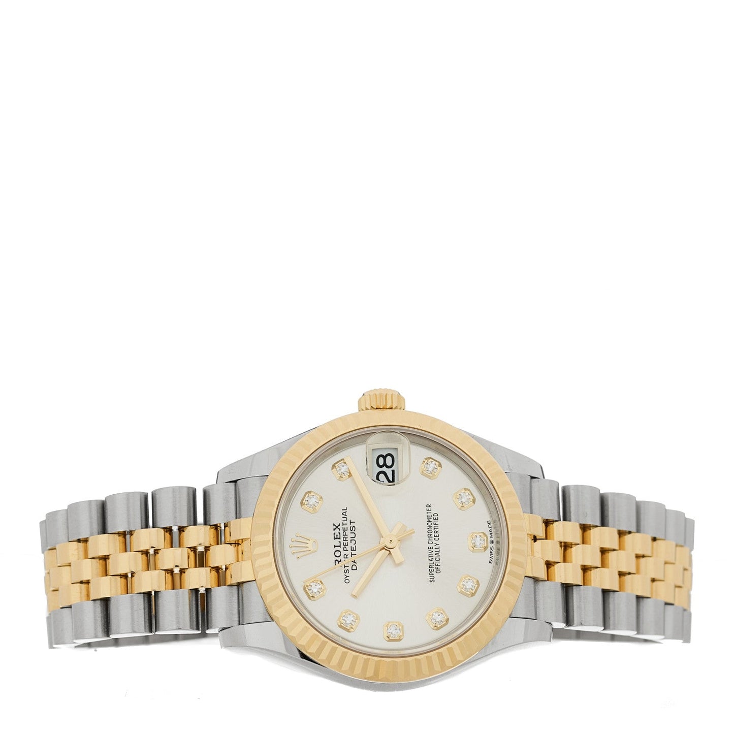 Stainless Steel 18K Yellow Gold Diamond 31mm Oyster Perpetual Datejust Watch Silver 278273