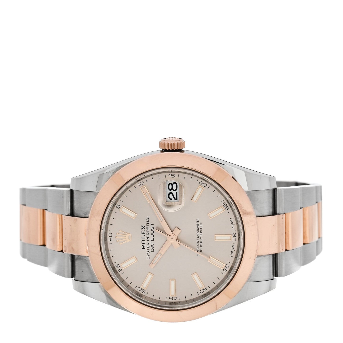 Stainless Steel 18K Everose Gold 41mm Oyster Perpetual Datejust Watch Sundust 126301