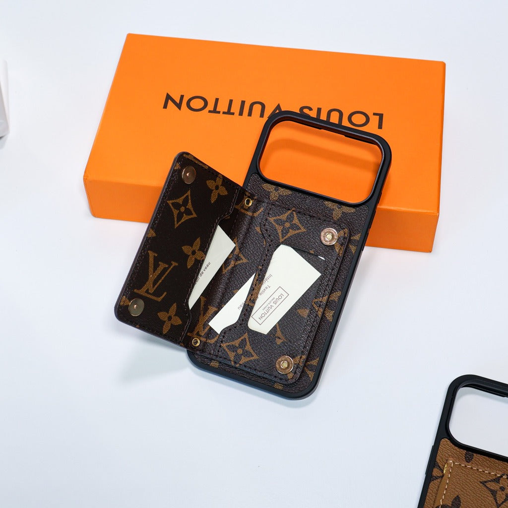 Leather Cardholder With Lettering iPhone Case