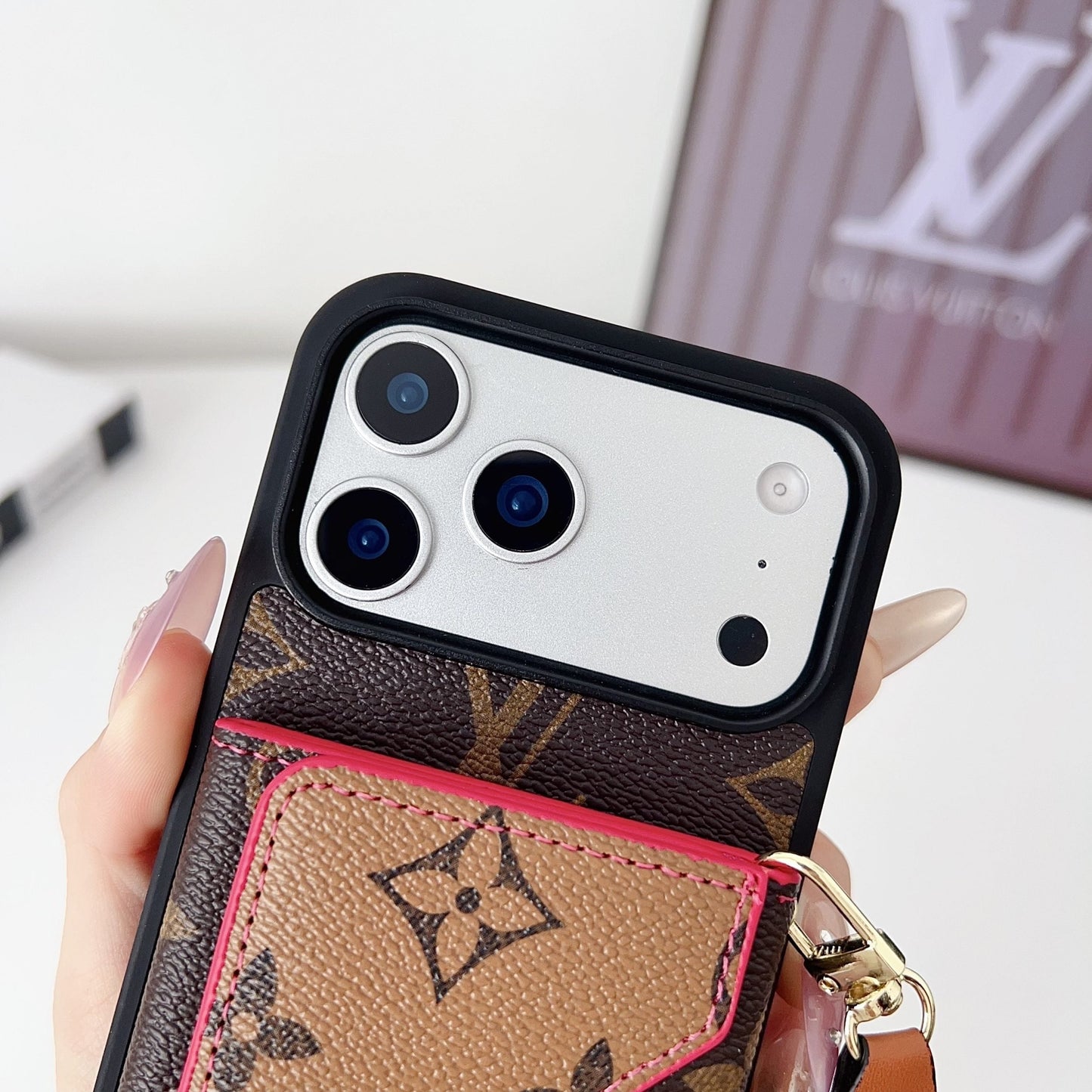 Multicolor Monogram Crossbody Wallet Case for 14-17 / Pro / Pro Max