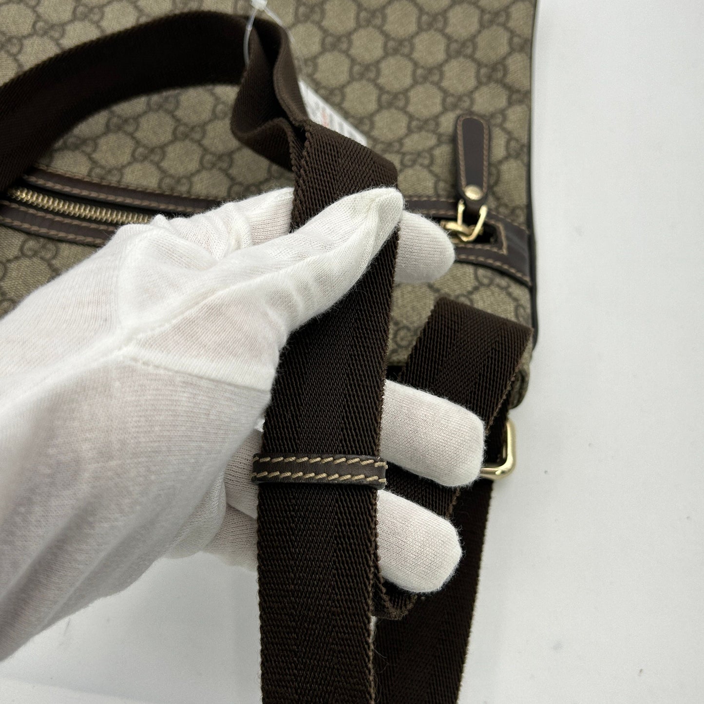GUCCI GG Supreme Canvas Shoulder Crossbody Bag Beige 2120700049388