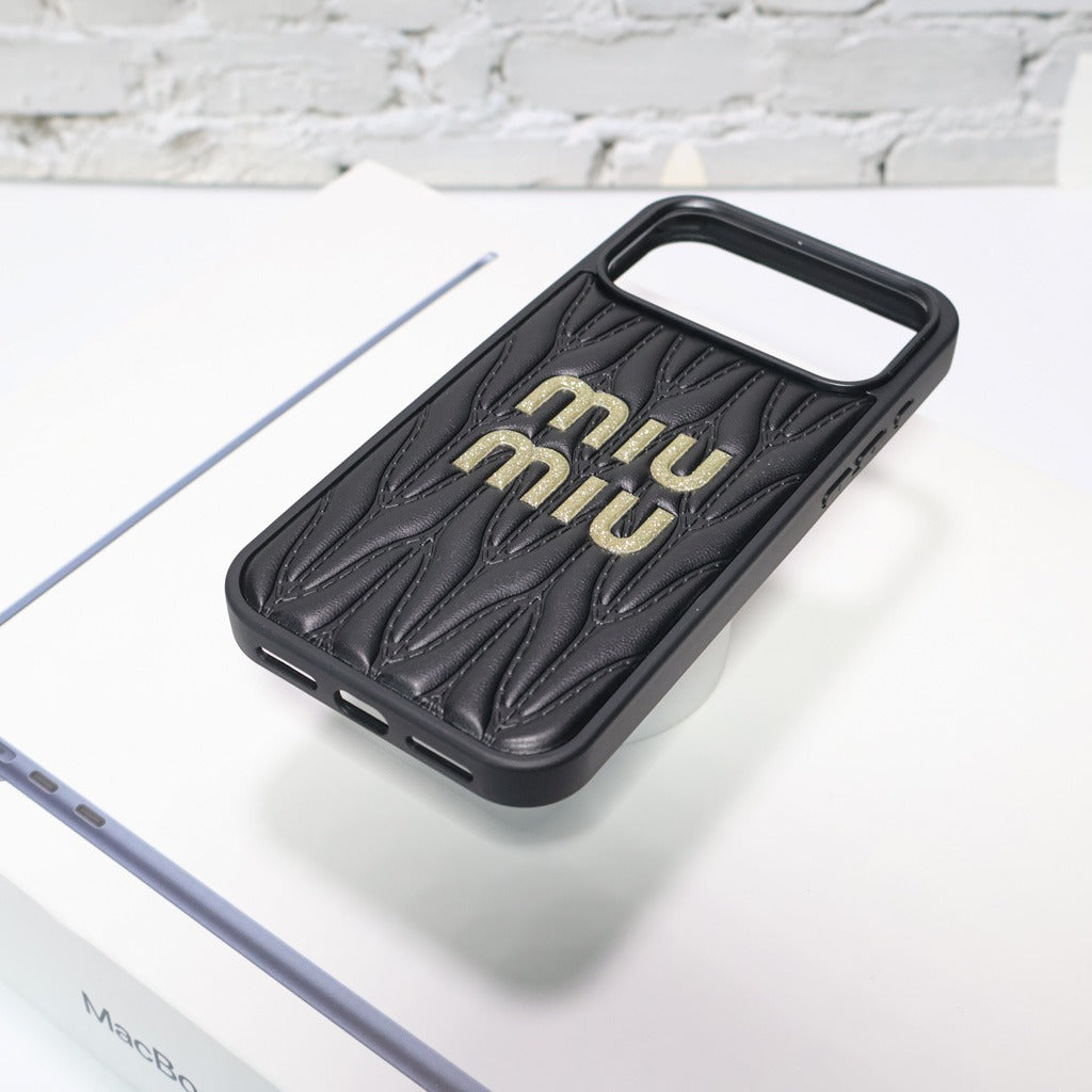 MM 3 Color Soft Leather Quilted iPhone Case