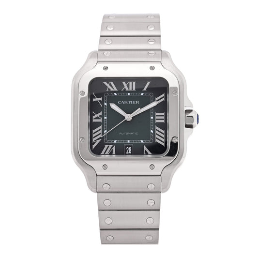 Stainless Steel 39.8mm Santos De Cartier Automatic Watch Green