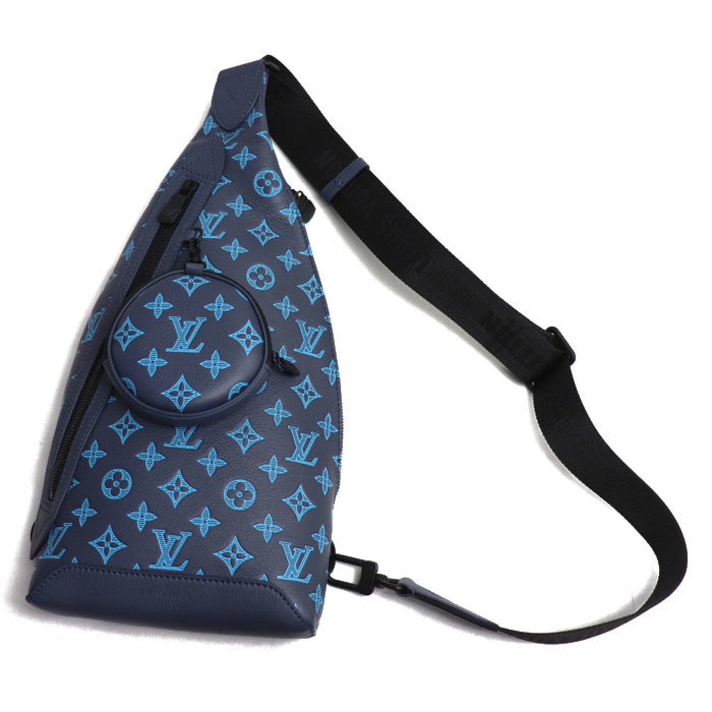 Louis Vuitton  blue Navy Leather Pouch Sling Bag