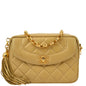 Chanel Beige Lambskin Fringe Camera Bag Mini