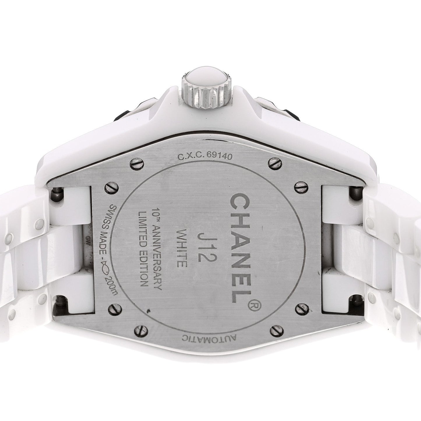 Stainless Steel Ceramic 38mm J12 Phantom Automatic Watch White