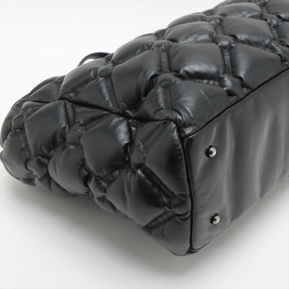 Chanel Bubble Kilt Leather Chain Top Bag Black Gummetal Gold 23rd