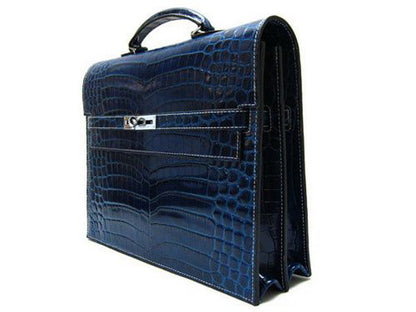 Luxury Hermes Briefcases Unisex Briefcase Blue Handbag