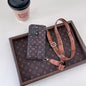 leather card holder lanyard phone case for iphone
