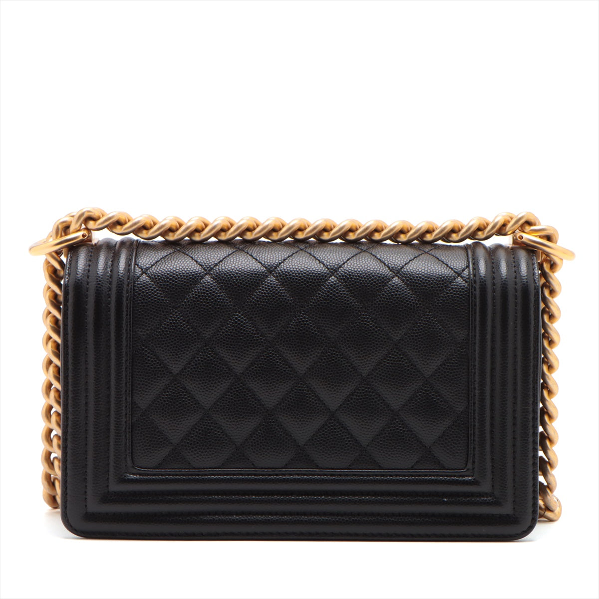 Chanel Boy Small Caviar Black Chain Shoulder Bag Style 2