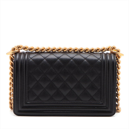Chanel Boy Small Caviar Black Chain Shoulder Bag Style 2