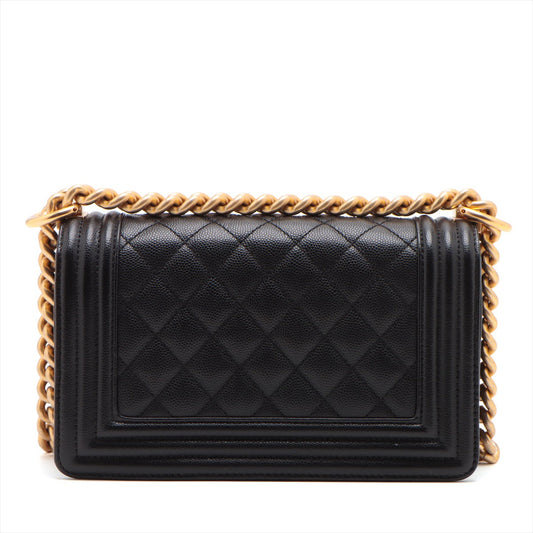 Chanel Boy Small Caviar Black Chain Shoulder Bag Style 2