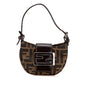 Fendi Mini Croissant Zucca Canvas Leather Handbag