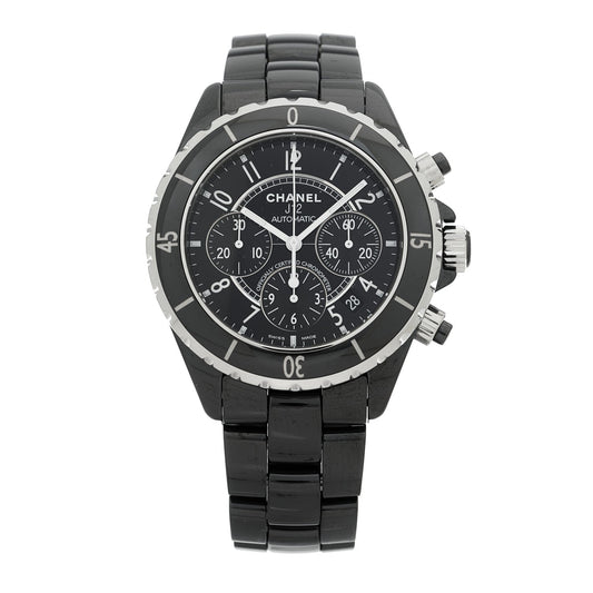 Stainless Steel Ceramic 41mm J12 Chronograph Automatic Watch Black