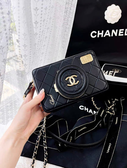 Chanel Camera Bag Lambskin Black Crossbody