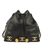 Chanel Black Lambskin Triple CC Bucket Shoulder Bag