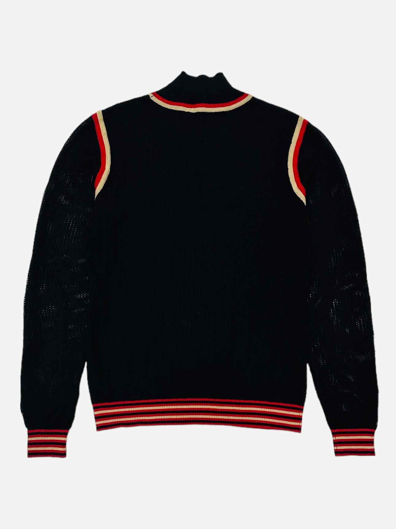 FENDI Knit Black Ribbed Size US 8 Jumper
