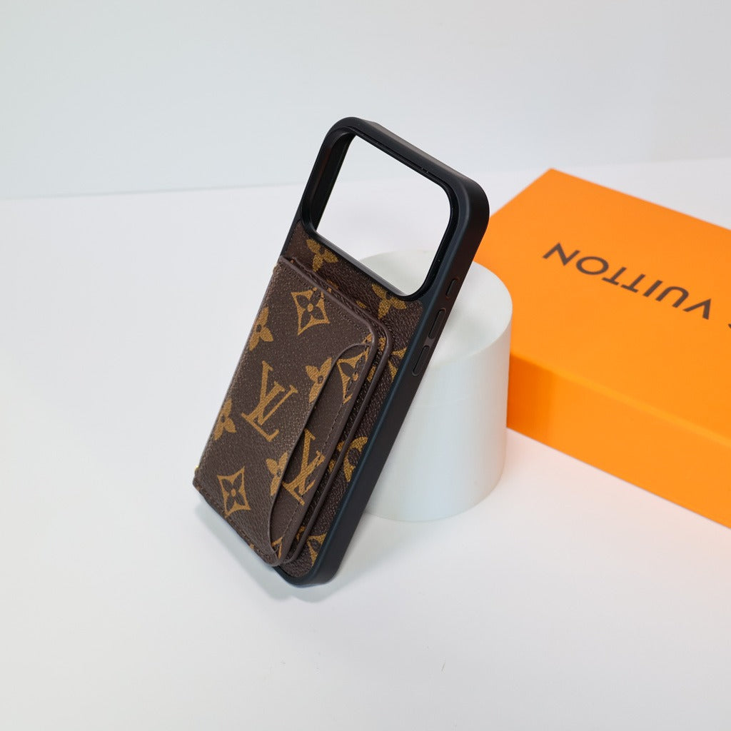 Leather Cardholder With Lettering iPhone Case