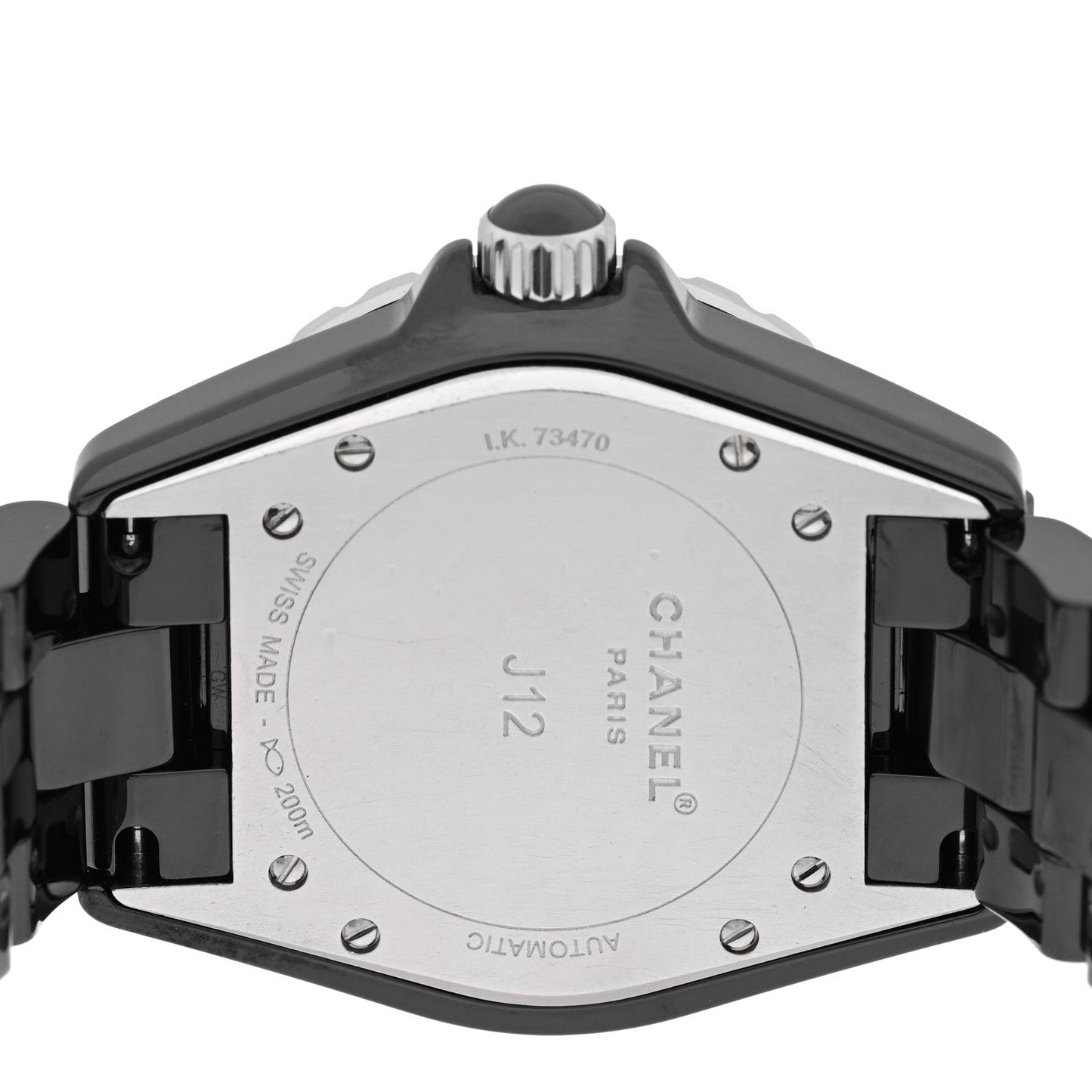 Stainless Steel Ceramic Diamond 38mm J12 Automatic Watch Black