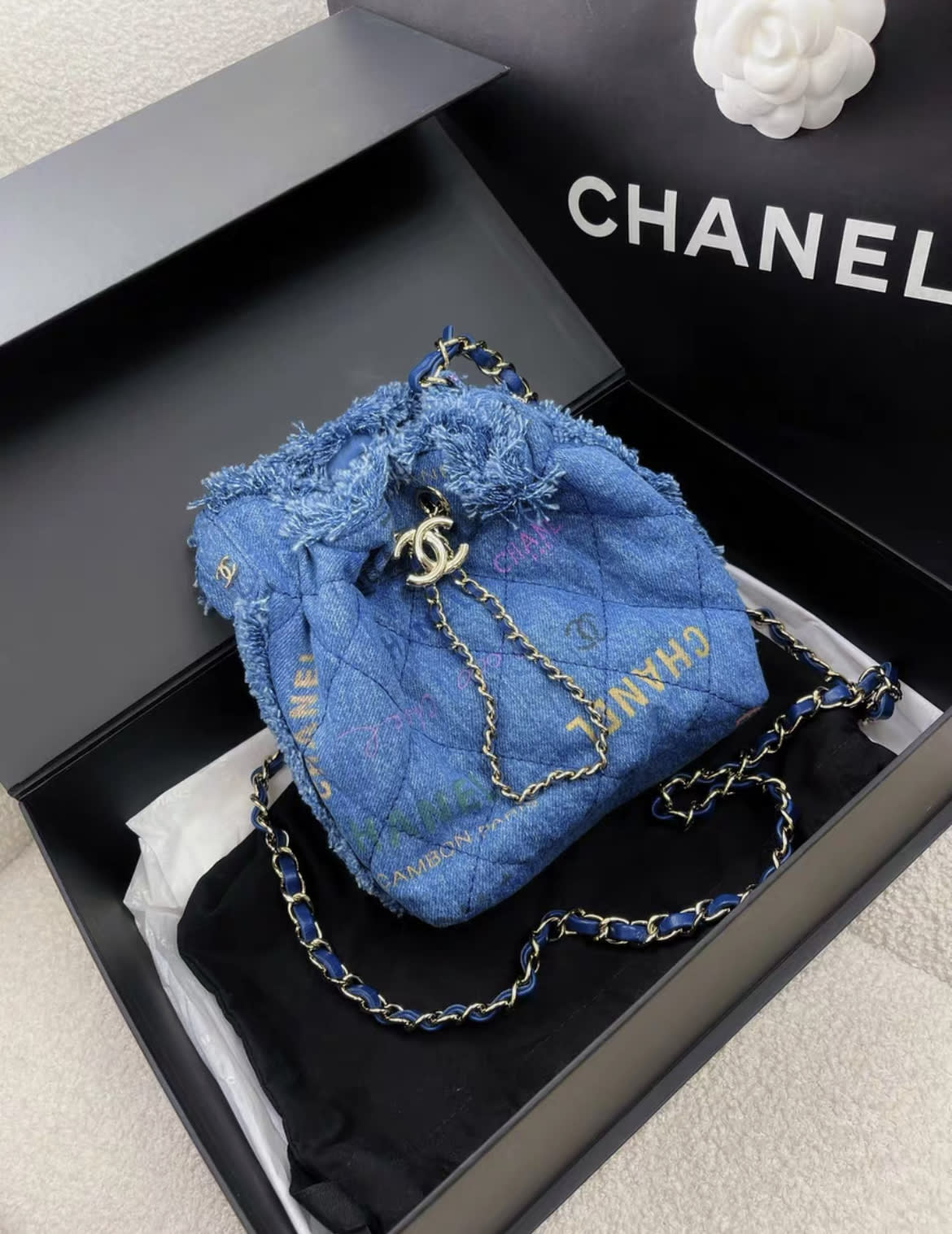 Chanel Quilted Gold Shoulder Bag Quilted