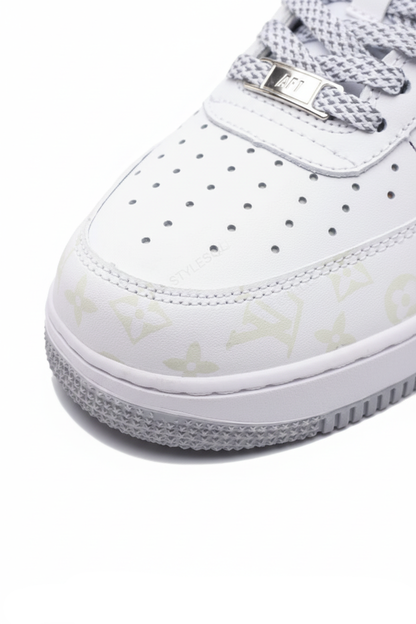 Louis Vuitton x Nike Air Force 1 Monogram Grey Frost Edition (Custom)